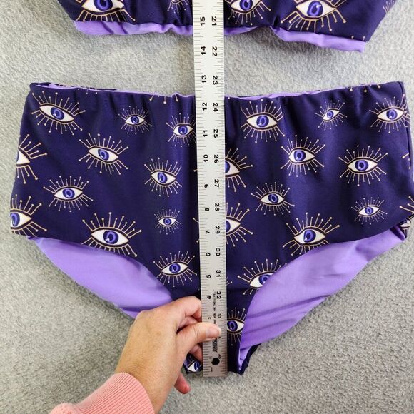 Kitty and Vibe Bikini Third Eye Reversible XS Scoop Top M2 High Rise Bottom - Picture 14 of 15